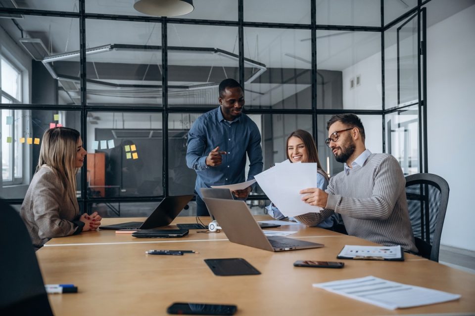 Team of professionals in a meeting